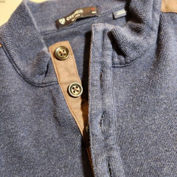 Cremieux Classic $95 XL‎ French Rib Mock Neck 1/4 Button Cotton Pullover Sweater - Picture 7 of 11